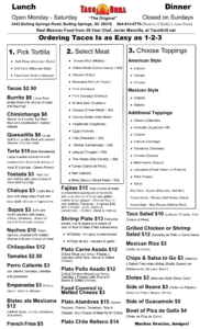 Taco-Grill-Menu March 2022 Boiling Springs SC Spartanburg South Carolina